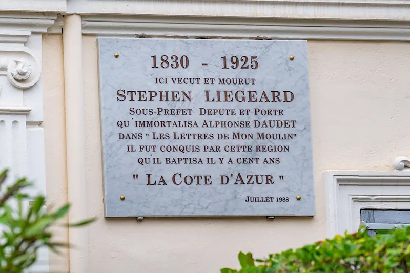 Villa Les Violettes à Cannes - plaque commémorative Stéphen Liégeard